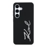 Karl Lagerfeld для Galaxy S25 чехол Liquid silicone Signature Metal logo & Camera frame Hard Black