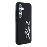 Karl Lagerfeld для Galaxy S25 чехол Liquid silicone Signature Metal logo & Camera frame Hard Black