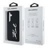 Karl Lagerfeld для Galaxy S25 чехол Liquid silicone Signature Metal logo & Camera frame Hard Black