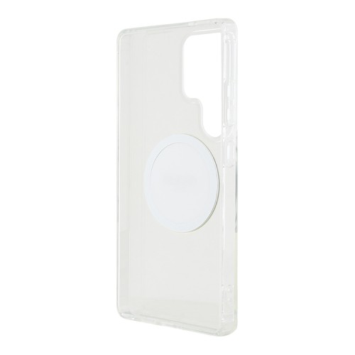 Guess для Galaxy S25 Ultra чехол PC/TPU Middle Colored Ring Metal Cam Hard Transp/White (MagSafe)