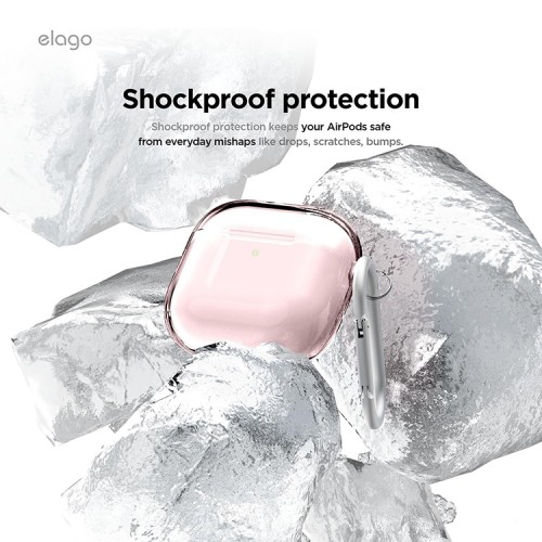 Elago для AirPods 4 чехол Clear Hang case Lovely Pink