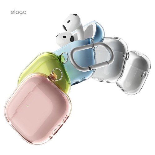 Elago для AirPods 4 чехол Clear Hang case Lovely Pink