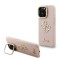 Guess для iPhone 16 Pro чехол PU Grained leather 4G Big metal logo and Camera Stand Hard Pink
