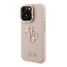 Guess для iPhone 16 Pro чехол PU Grained leather 4G Big metal logo and Camera Stand Hard Pink