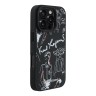 Karl Lagerfeld для iPhone 16 Pro Max чехол PU Grained leather Sketch with Metal logo Hard Black (MagSafe)