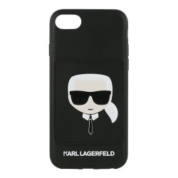 Чехол Karl Lagerfeld PU Leather Karl's Head Hard with cardslot для iPhone 7/8/SE 2020, черный
