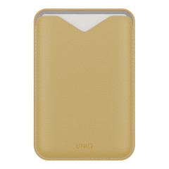 Uniq картхолдер Lyden EVO магнитный кожаный с подставкой для телефона, Canary Yellow