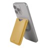 Uniq картхолдер Lyden EVO магнитный кожаный с подставкой для телефона, Canary Yellow