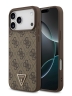 Guess для iPhone 17 Pro чехол PU 4G Triangle Diamond metal logo Hard Brown (MagSafe)