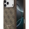 Guess для iPhone 17 Pro чехол PU 4G Triangle Diamond metal logo Hard Brown (MagSafe)