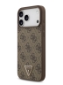 Guess для iPhone 17 Pro чехол PU 4G Triangle Diamond metal logo Hard Brown (MagSafe)