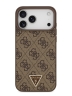 Guess для iPhone 17 Pro чехол PU 4G Triangle Diamond metal logo Hard Brown (MagSafe)