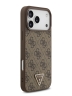 Guess для iPhone 17 Pro чехол PU 4G Triangle Diamond metal logo Hard Brown (MagSafe)