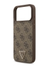 Guess для iPhone 17 Pro чехол PU 4G Triangle Diamond metal logo Hard Brown (MagSafe)
