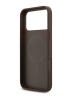 Guess для iPhone 17 Pro чехол PU 4G Triangle Diamond metal logo Hard Brown (MagSafe)