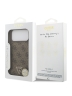 Guess для iPhone 17 Pro чехол PU 4G Triangle Diamond metal logo Hard Brown (MagSafe)