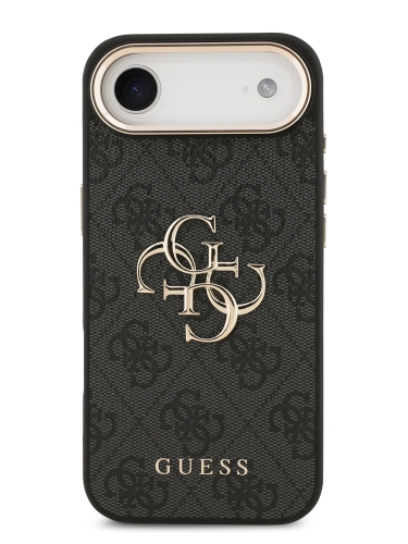 Guess для iPhone Air чехол PU 4G Big metal logo Gold camera Hard Black