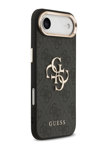 Guess для iPhone Air чехол PU 4G Big metal logo Gold camera Hard Black