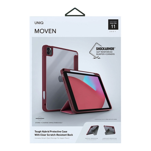 Чехол Uniq Moven Anti-microbial для iPad Pro 11 (2021/20) с отсеком для стилуса, Maroon Red