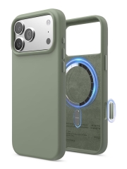 Elago для iPhone 17 Pro Max чехол Magnetic Silicone Khaki Green (MagSafe)