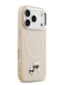 Karl Lagerfeld для iPhone 17 Pro чехол PU NFT Karl & Choup heads Metal pin & Cam Hard Beige (MagSafe)