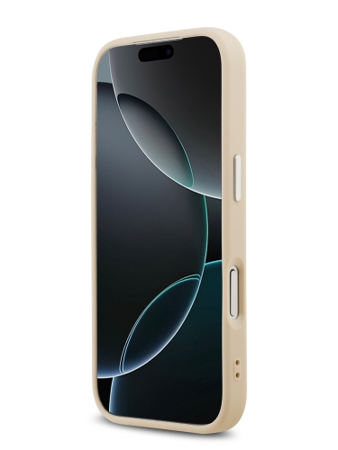 Karl Lagerfeld для iPhone 17 Pro чехол PU NFT Karl & Choup heads Metal pin & Cam Hard Beige (MagSafe)