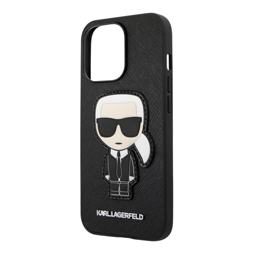Lagerfeld PU Saffiano Ikonik Patch (metal) Hard для 13 Pro Max, черный KLHCP13XOKPK