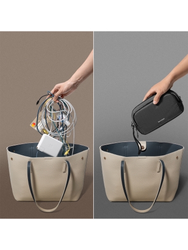 Tomtoc Travel сумка для аксессуаров Light-T12 Electronic Accessory Pouch M 1.8L Cell Black