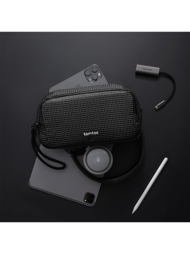 Tomtoc Travel сумка для аксессуаров Light-T12 Electronic Accessory Pouch M 1.8L Cell Black
