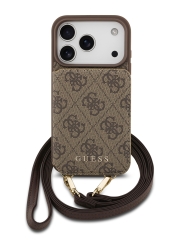Guess для iPhone 17 Pro Max  чехол Crossbody cardslots magnetic 4G Hard Brown