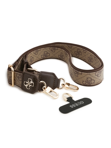 Guess шнурок на шею Universal Crossbody PU Strap 4G Big metal Logo + Smartphone patch Brown