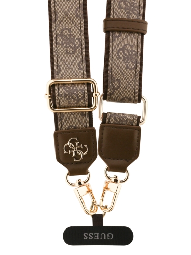 Guess шнурок на шею Universal Crossbody PU Strap 4G Big metal Logo + Smartphone patch Brown