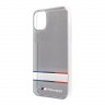 Чехол BMW Motorsport Tricolor Horizontal Hard Transparent для iPhone 11, черный