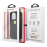 Кожаный чехол Ferrari Quilted with metal logo Hard для iPhone 13 Pro Max, черный