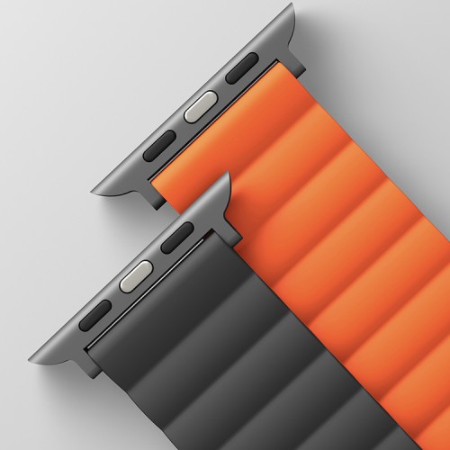 Ремешок Uniq Revix reversible Magnetic для Apple Watch 49-46-45-44 mm, серый/оранжевый