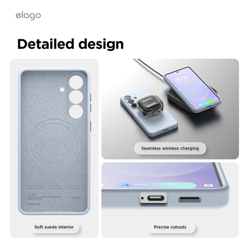 Elago для Galaxy S26+ чехол Magnetic Silicone Light Blue (MagSafe)