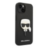 Чехол Lagerfeld PU Saffiano Karl head Patch Hard для iPhone 14, черный