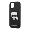 Чехол Lagerfeld PU Saffiano Karl head Patch Hard для iPhone 14, черный