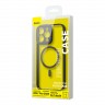 Чехол Baseus Frame Magnetic case +Tempered glass для iPhone 14 Pro Max, черная рамка (magsafe)