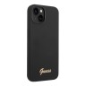 Чехол Guess Liquid Silicone Gold Metal logo для iPhone 14 Plus, черный