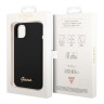 Чехол Guess Liquid Silicone Gold Metal logo для iPhone 14 Plus, черный