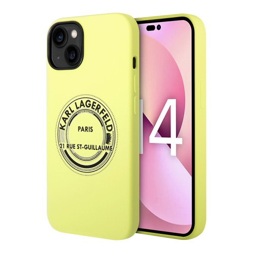 Чехол Lagerfeld Liquid silicone RSG Round logo Hard для iPhone 14 Plus, зеленый