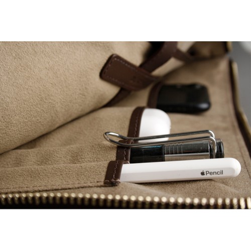 Чехол-папка Bustha Zip Folio Suede/Leather для MacBook Air 13 | Pro 13 (2018/22), Dark Khaki