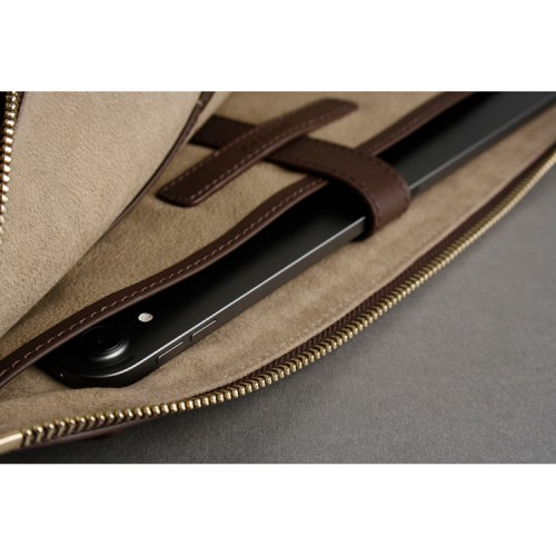 Чехол-папка Bustha Zip Folio Suede/Leather для MacBook Air 13 | Pro 13 (2018/22), Dark Khaki