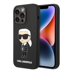 Lagerfeld для iPhone 15 Pro Max чехол Liquid silicone NFT Karl Ikonik Hard Black