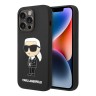 Lagerfeld для iPhone 15 Pro Max чехол Liquid silicone NFT Karl Ikonik Hard Black