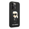 Lagerfeld для iPhone 15 Pro Max чехол Liquid silicone NFT Karl Ikonik Hard Black