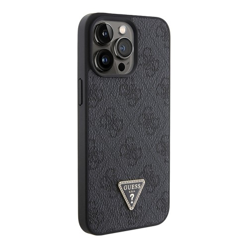 Guess для iPhone 15 Pro Max чехол Crossbody PU 4G Triangle Diamond logo Hard + Universal Strap Black