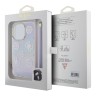 Guess для iPhone 15 Pro чехол PC/TPU Peony glitter +Nylon Hand cord Hard Iridescent Purple