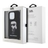 Lagerfeld для iPhone 15 Pro Max чехол Crossbody Liquid silicone NFT Karl Ikonik +Strap Hard Black